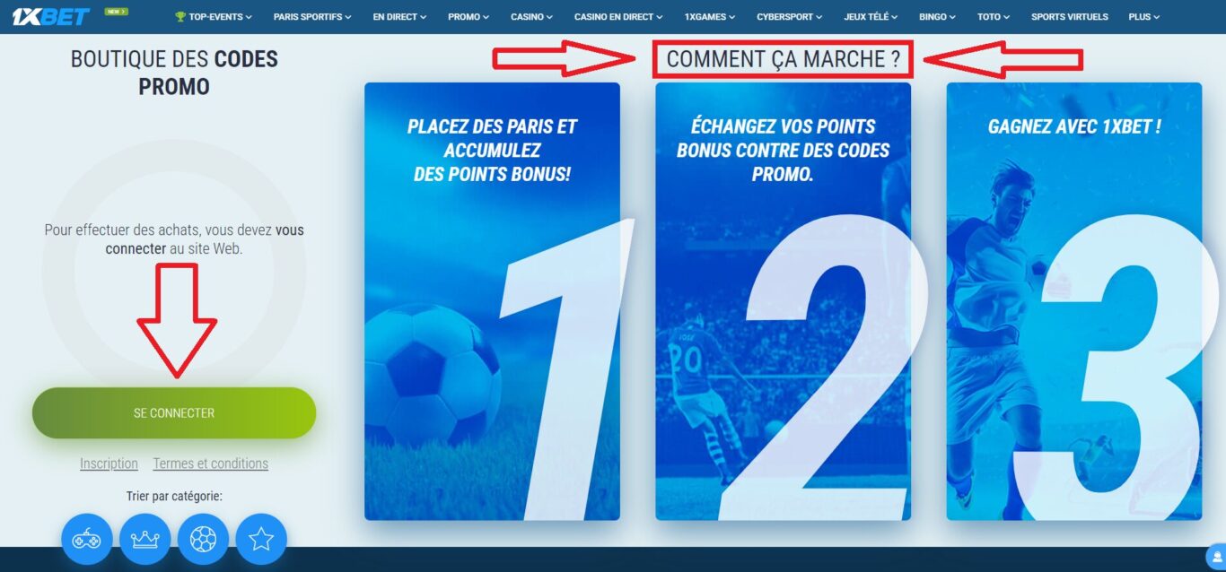 Conditions d'utilisation du coupon 1xBet gratuit du jour pour le sport