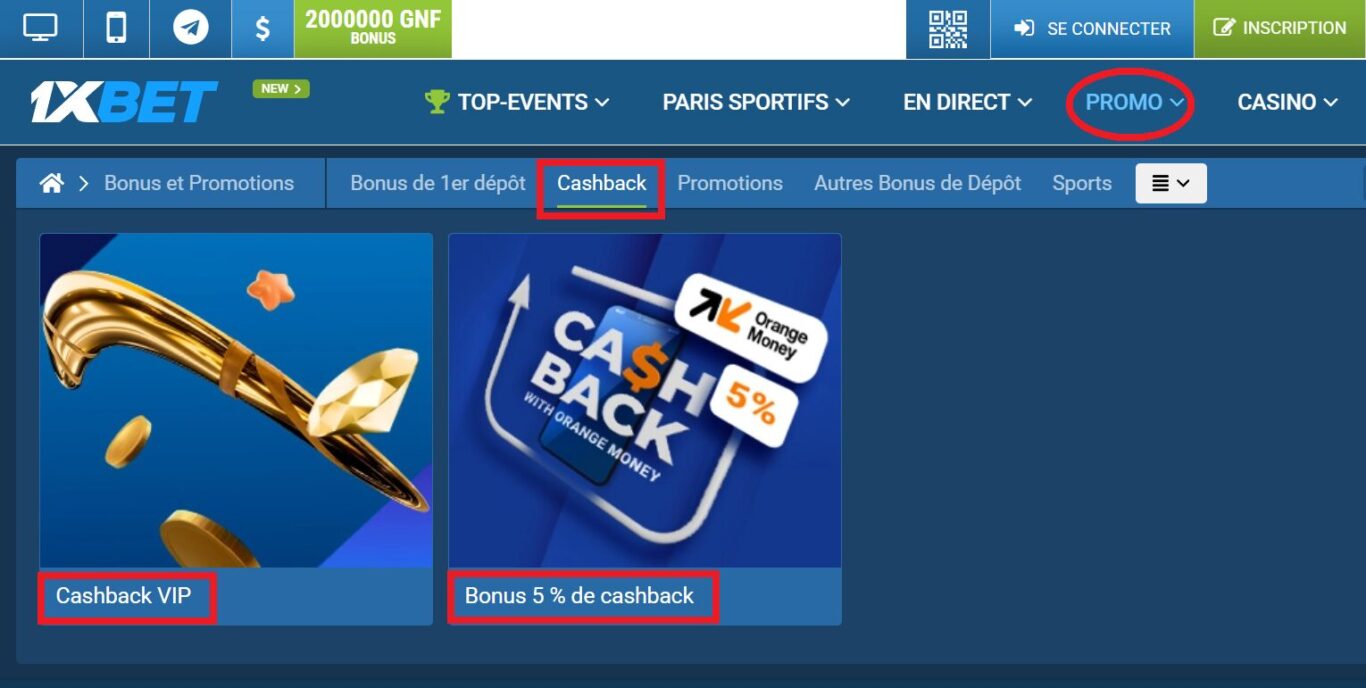 Activation et amélioration des conditions du code bonus 1xBet