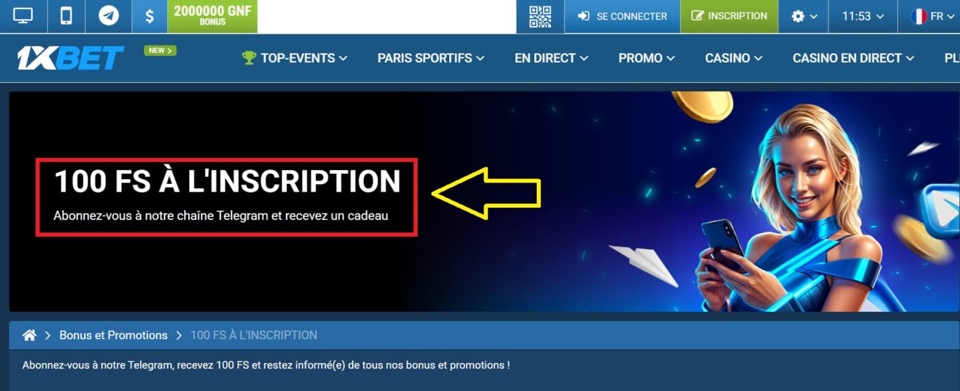 1xBet bookmaker Guinée avec de généreux bonus