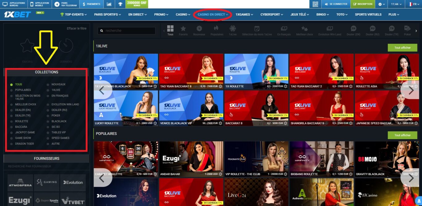 1xBet casino – des possibilités uniques